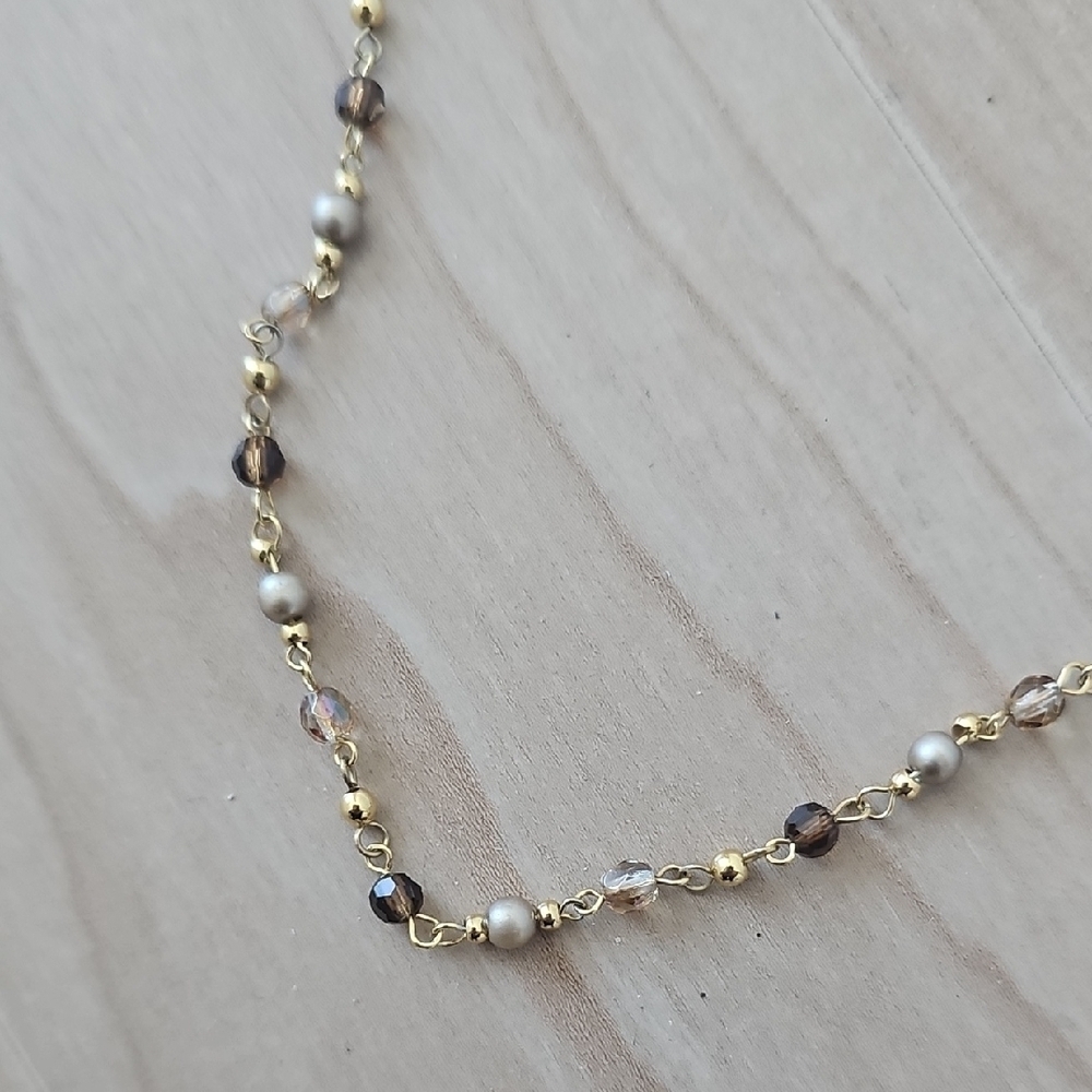 NAPIER Elegant Gold and Silver Beaded Necklace - Picture 3 of 4